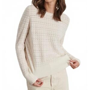 NEW LINE simona pointelle knit sweater in chantilly